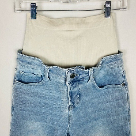 Blanqi Belly Support Panel Straight Leg Light Wash Jeans Maternity Size 2‎ - Picture 3 of 6